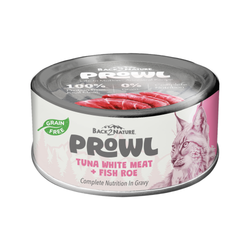 Back2Nature - Prowl #CP007 All Life Stages ((Tuna White Meat + Fish Roe)) in Gravy Grain Free 白肉吞拿魚+魚子貓罐 全齡貓肉汁 無穀物主食罐 75g
